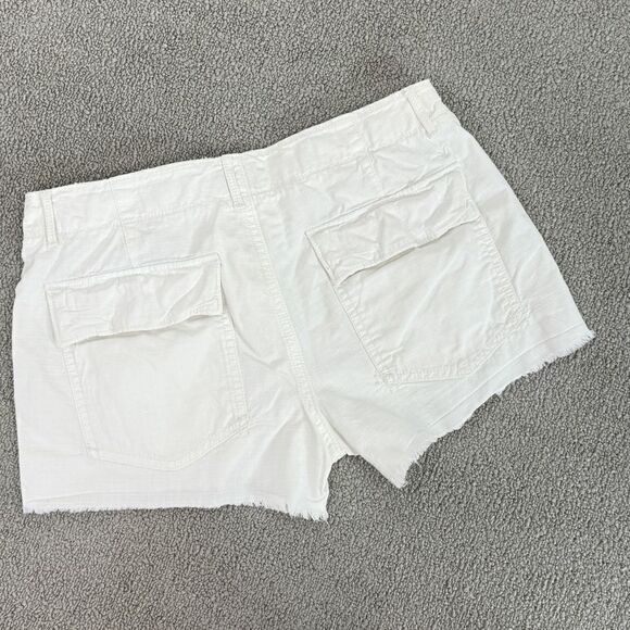 American Eagle Outfitters Raw Edge Button Fly Shorts White Size 00 - Picture 2 of 10